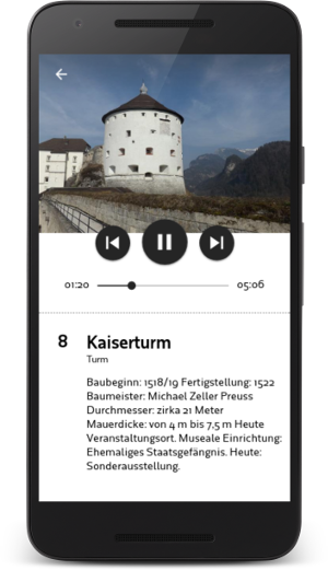 Screenshot Mobile App Festung Kufstein